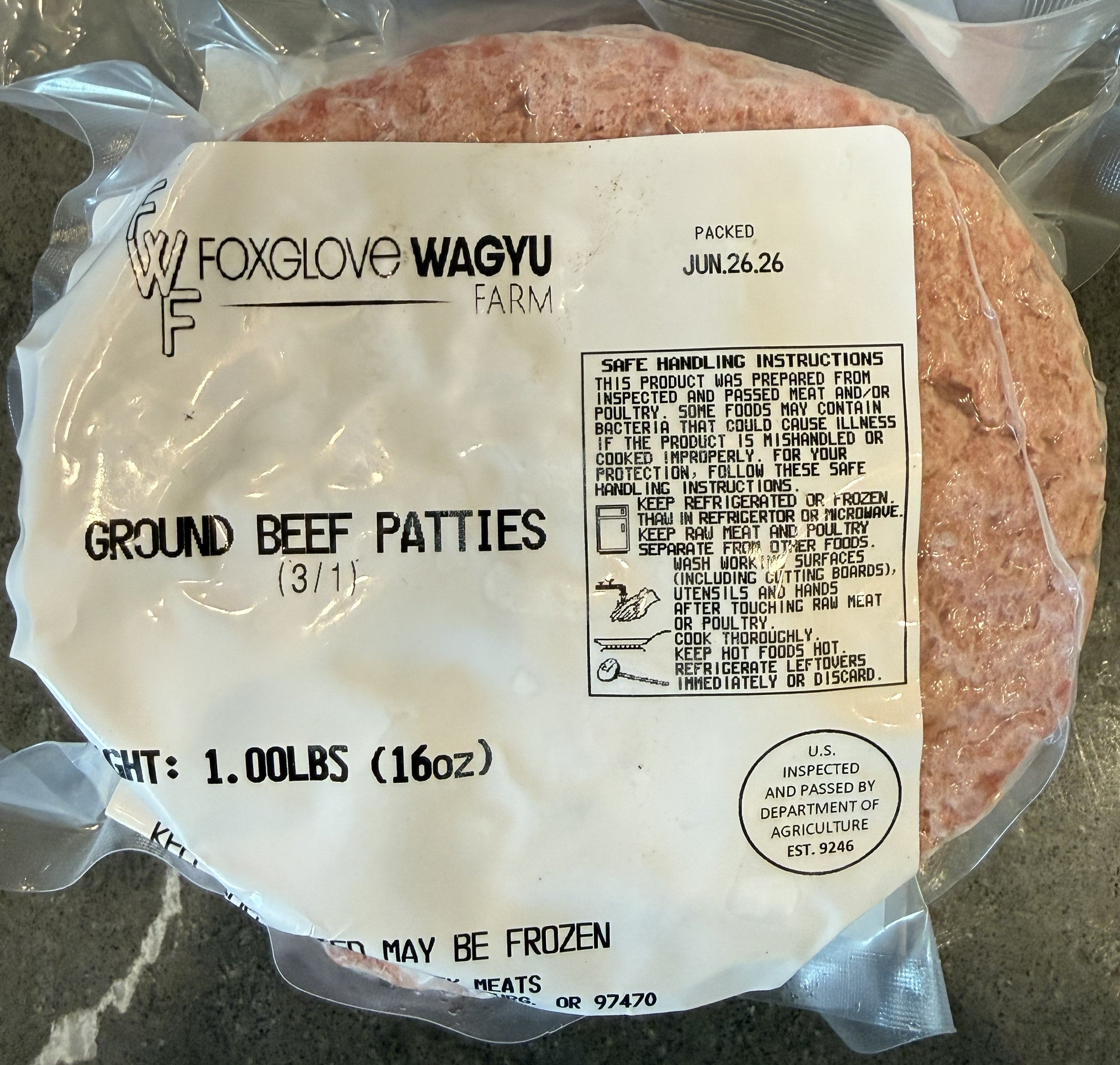 AMERICAN WAGYU BRISKET PATTIES 3 PER PACK